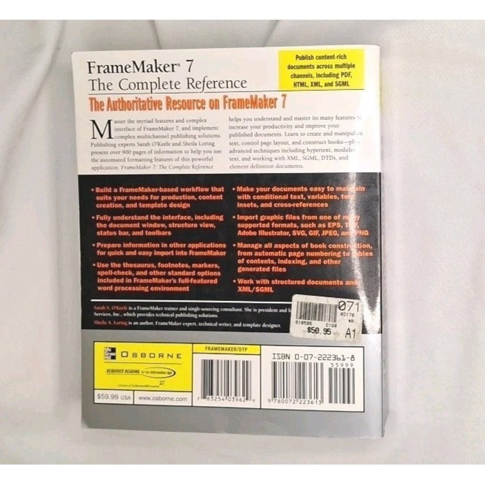 FrameMaker (R) 7 The Complete Reference O'Keefe Loring Frame Maker Seven PB Text - Picture 7 of 11